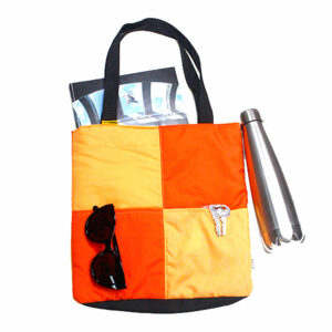 Totebag bolso AJEDREZ - Naranja+Mostaza
