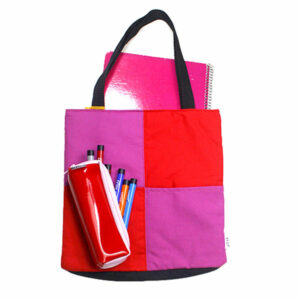 Totebag bolso AJEDREZ - Rojo+Violeta